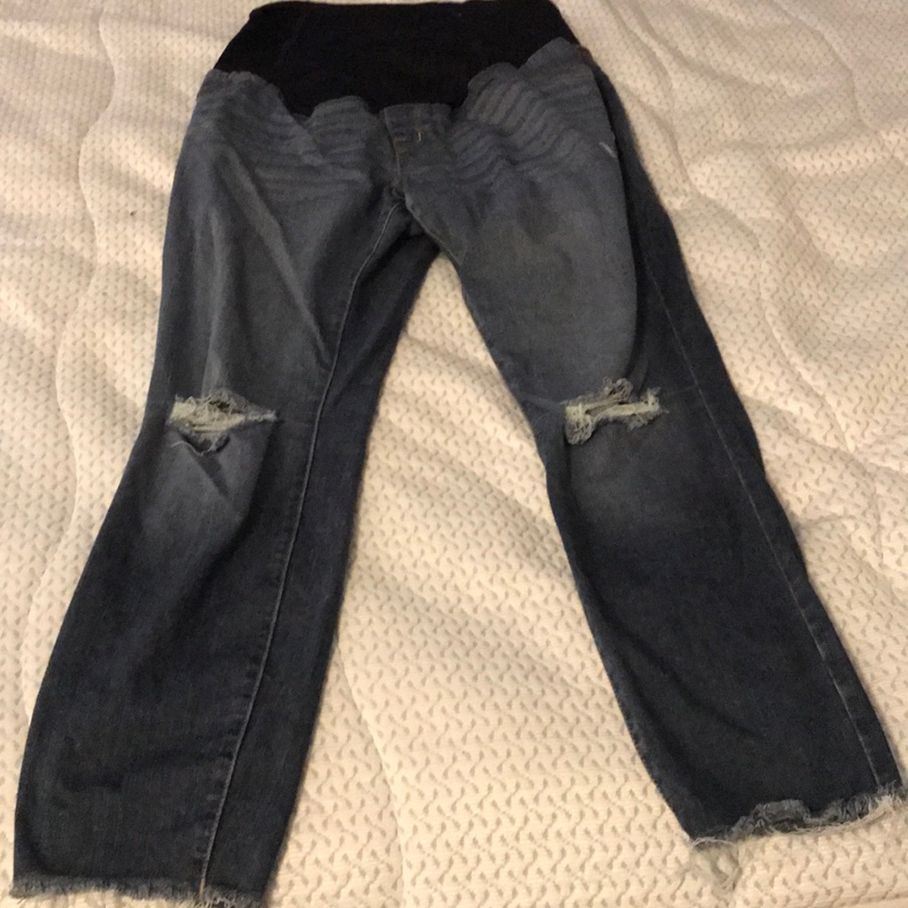 Target maternity full panel jeans, distressed